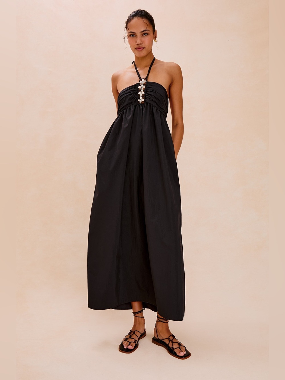Rails Black Strapless Palazzo Midi Dress